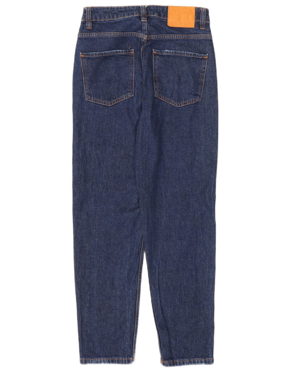 Zara Damen Straight Jeans EU 36 XS W26 L28 Marineblaue Baumwolle