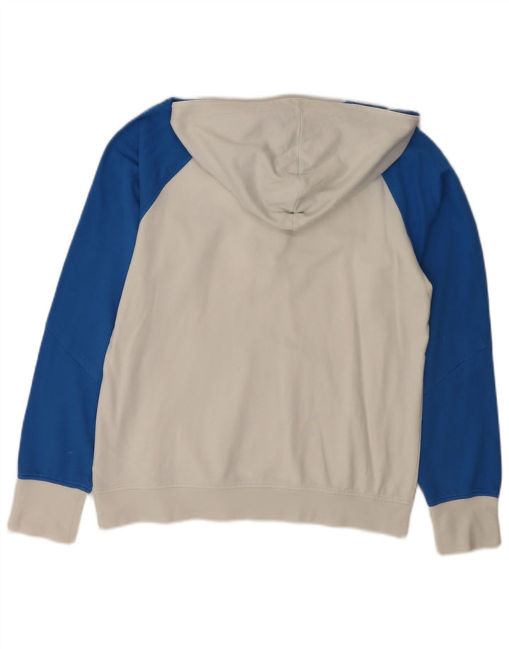 Adidas Herren-Kapuzenpullover mit Knopfkragen, Größe S, weiß, Colourblock-Baumwolle