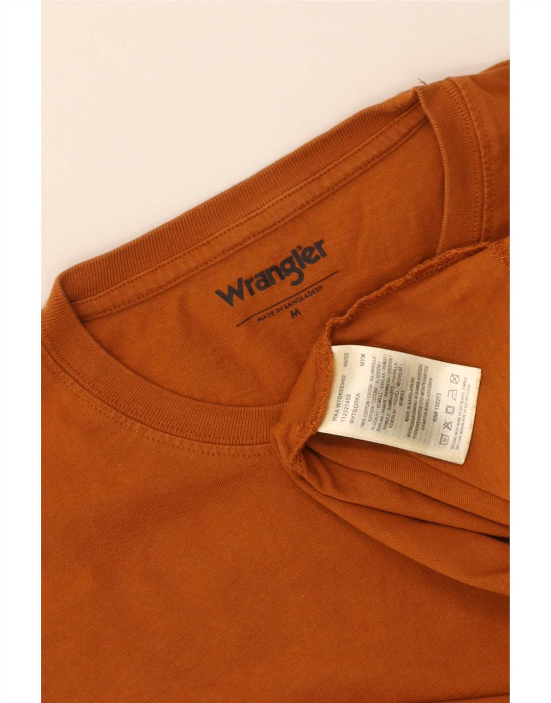 Wrangler Herren-Oberteil, langärmelig, mittelbraune Baumwolle