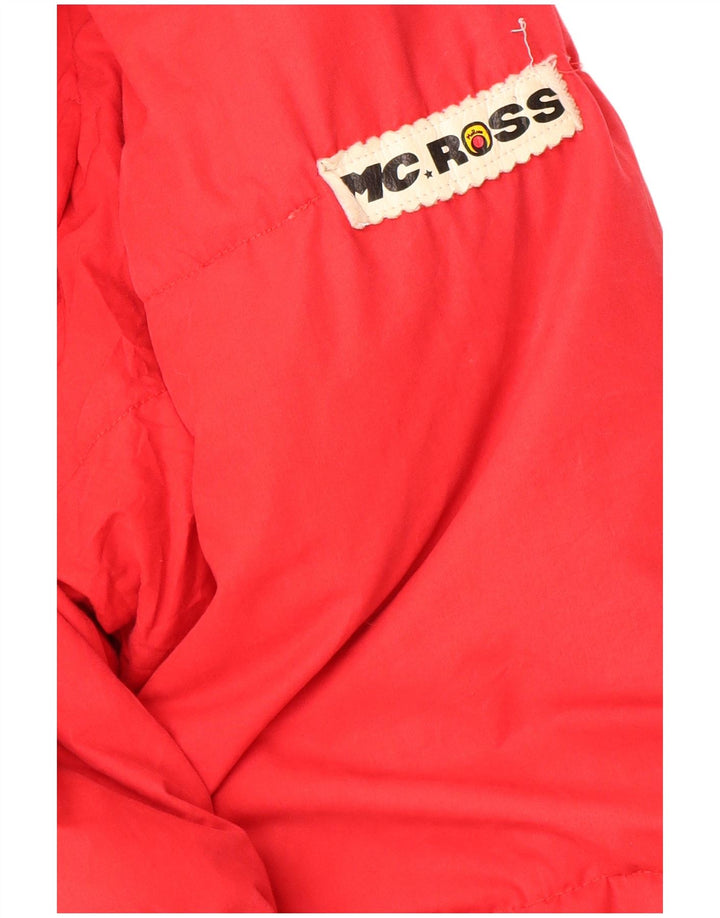 MC Ross gepolsterte Herrenjacke mit Kapuze, UK 36, Größe S, rote Baumwolle