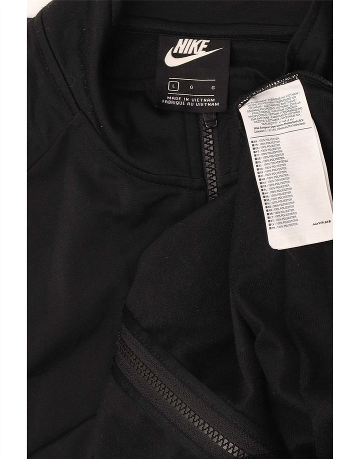 Nike Herren-Trainingsanzug-Oberteil, große Jacke aus schwarzem Polyester