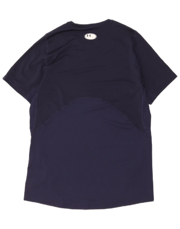 Under Armour Herren Heat Gear T-Shirt Top Large Marineblau Polyester