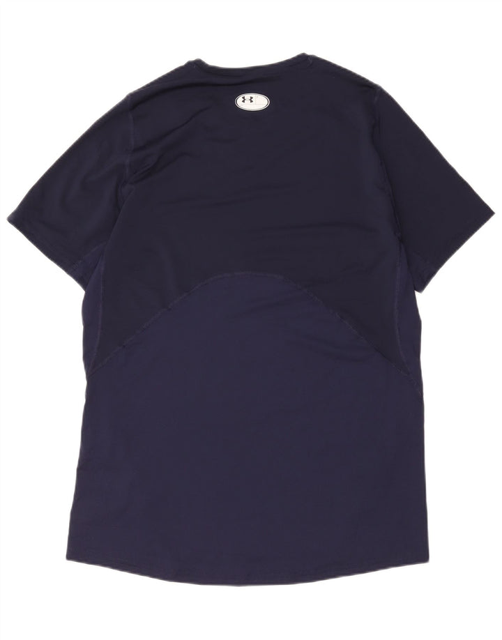 Under Armour Herren Heat Gear T-Shirt Top Large Marineblau Polyester