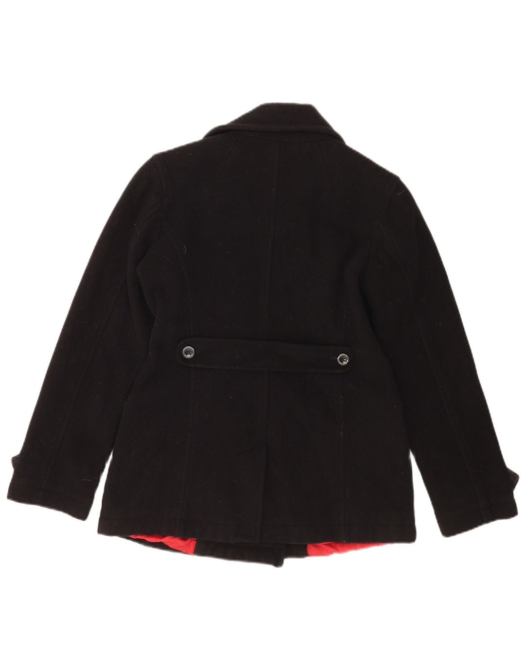 Tommy Hilfiger Damen Pea Coat UK 12 Mittelschwarze Wolle