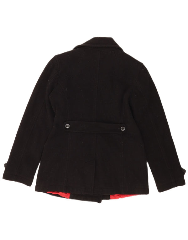 Tommy Hilfiger Damen Pea Coat UK 12 Mittelschwarze Wolle