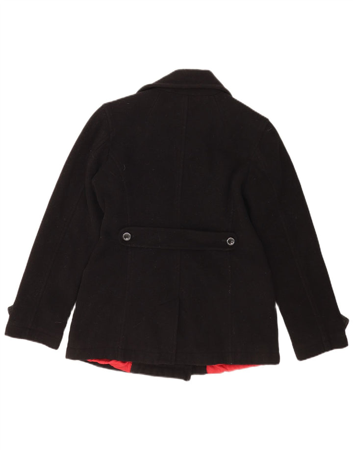 Tommy Hilfiger Damen Pea Coat UK 12 Mittelschwarze Wolle