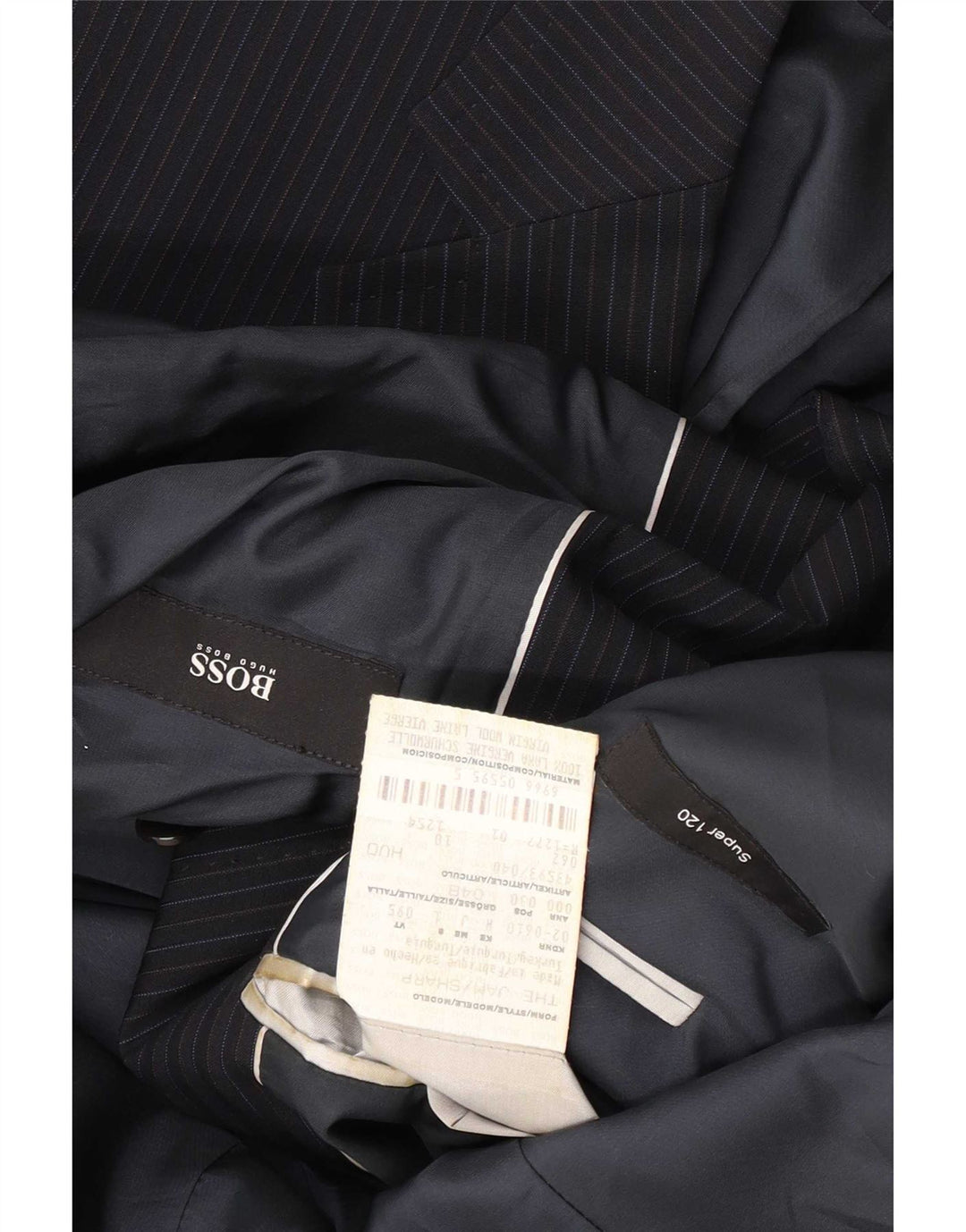 Hugo Boss Herren-Blazer mit 2 Knöpfen, EU 48, mittelmarineblau, Nadelstreifen