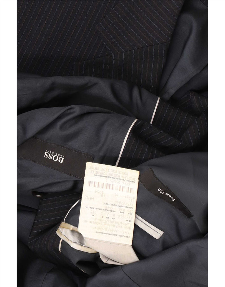 Hugo Boss Herren-Blazer mit 2 Knöpfen, EU 48, mittelmarineblau, Nadelstreifen