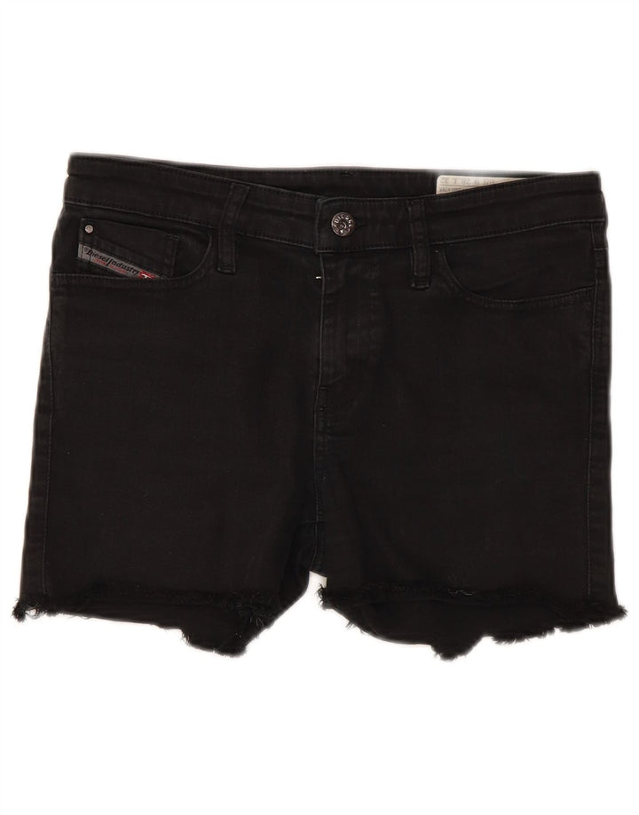 Diesel Womens Skinzee Denim Shorts W28 Mittelschwarze Baumwolle