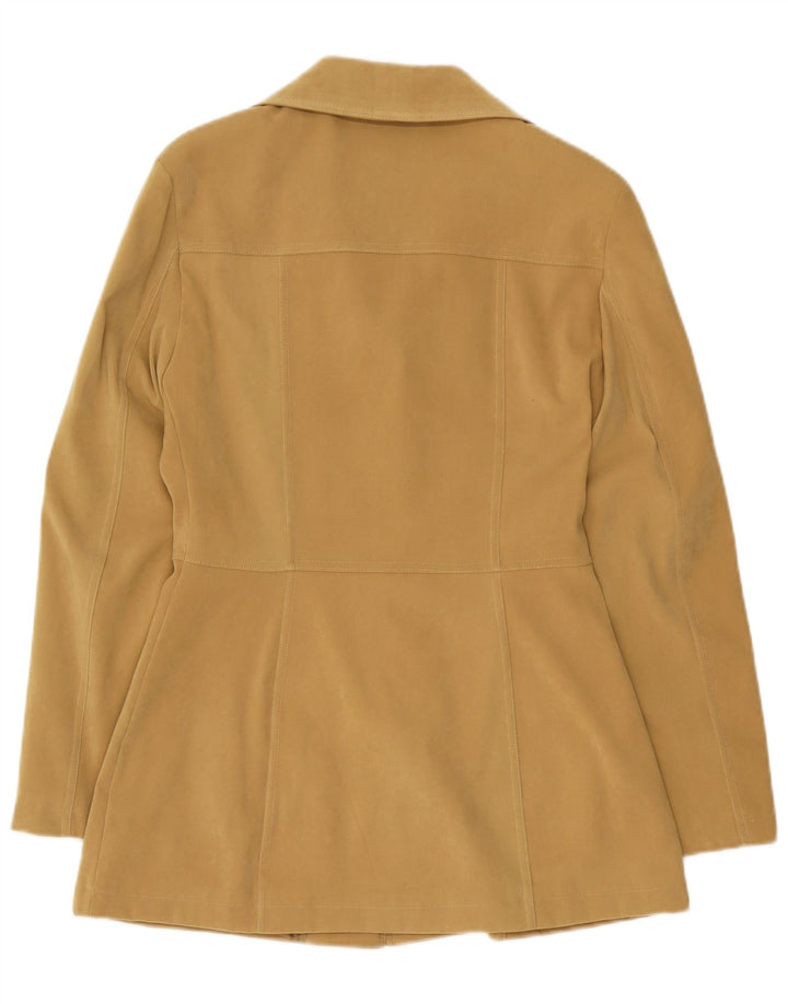 Specchio Damen-Blazerjacke mit 4 Knöpfen, UK 14, Größe L, Beige, Polyester