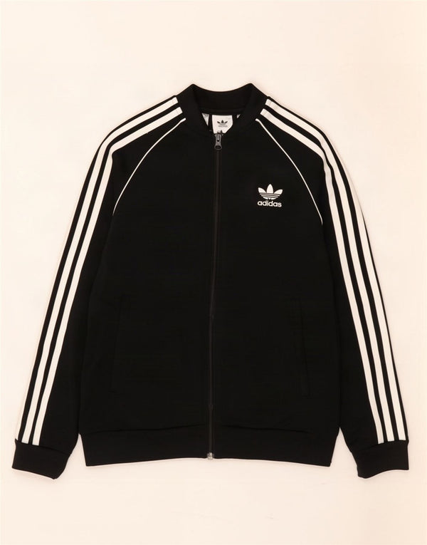 Adidas Jungen Trainingsanzug Top Jacke 11-12 Jahre Schwarzes Polyester