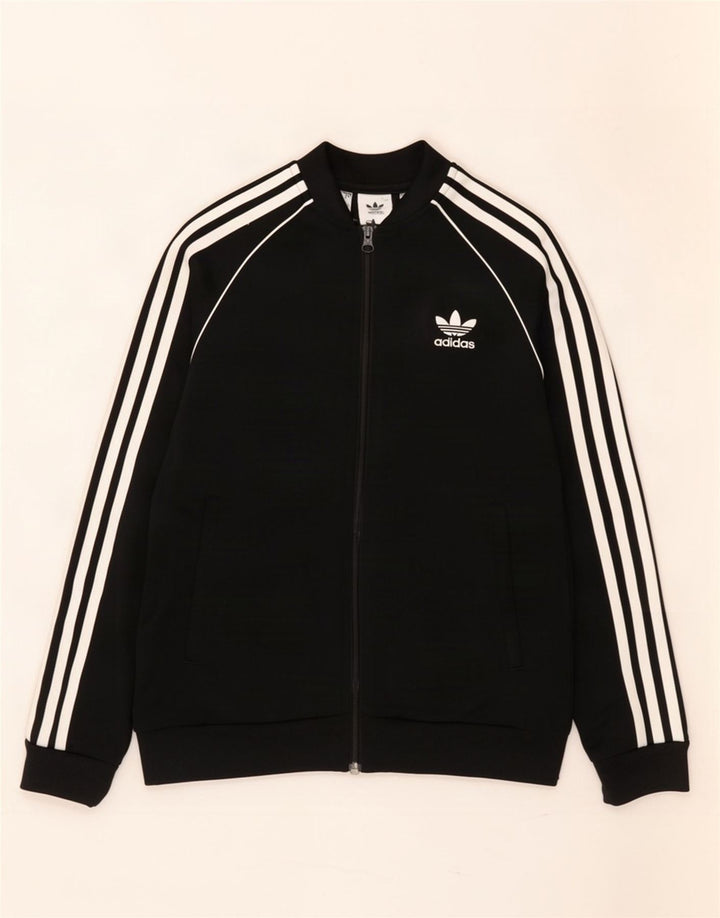 Adidas Jungen Trainingsanzug Top Jacke 11-12 Jahre Schwarzes Polyester