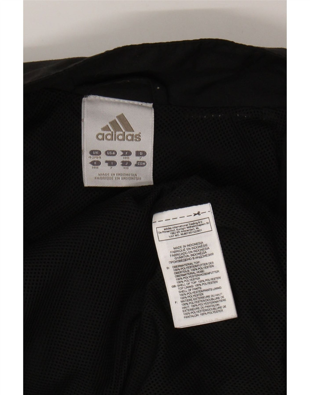 ADIDAS Mens Tracksuit Top Jacket Size 42/44 Large Black Colourblock