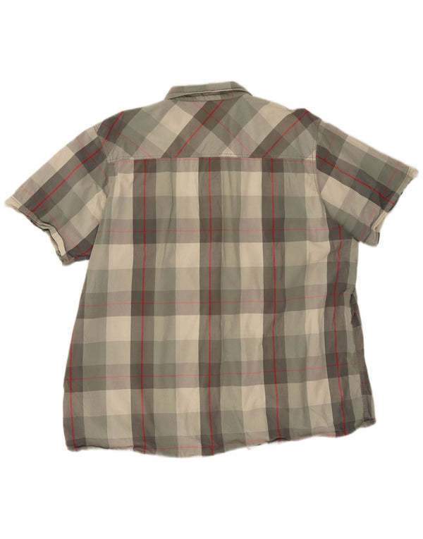 Weird Fish Herren Kurzarmhemd 3XL Khaki Kariert Baumwolle