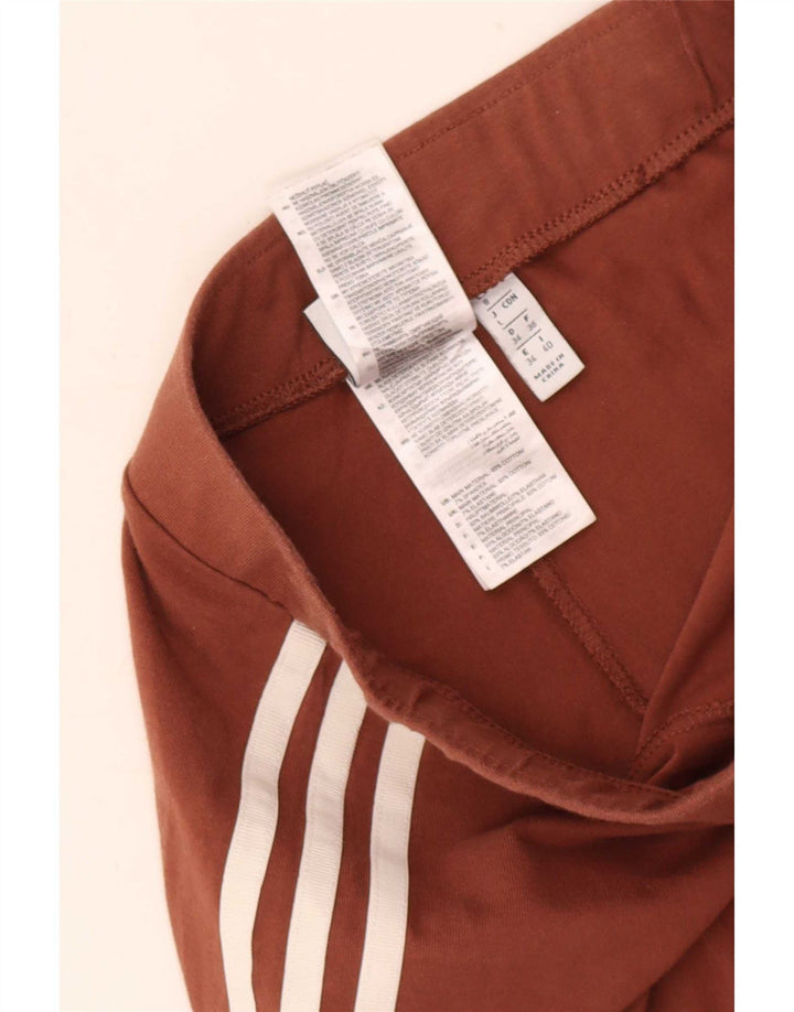 Adidas Damen Leggings UK 8 Small Braune Baumwolle