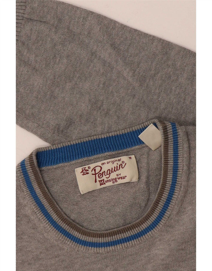 Penguin Herren-Pullover mit Rundhalsausschnitt, Mittelgrau