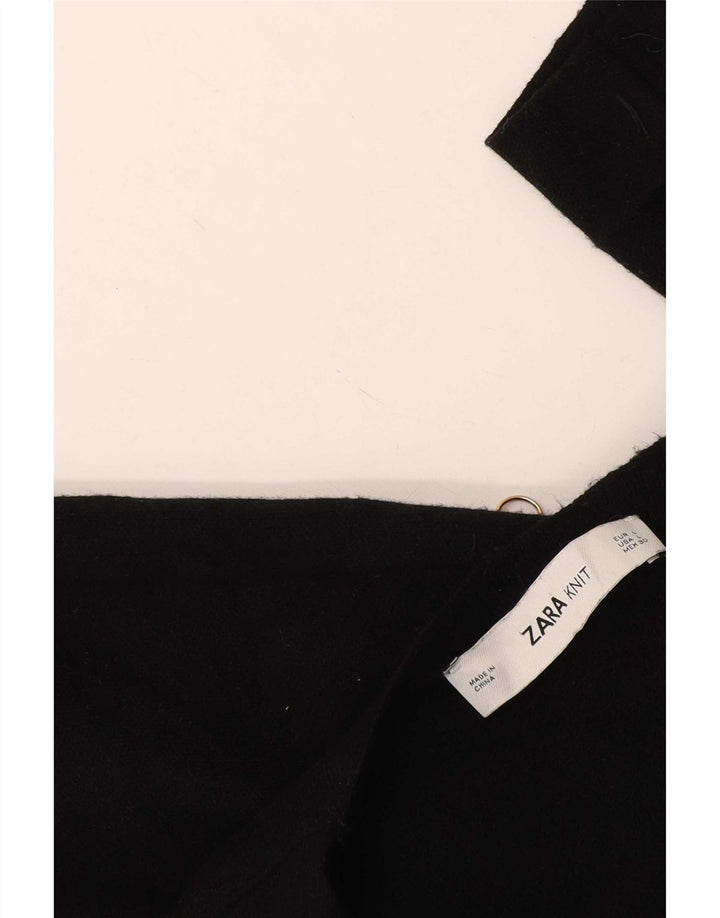 Zara Damen Longline Open Cardigan Pullover UK 16 Large Schwarz