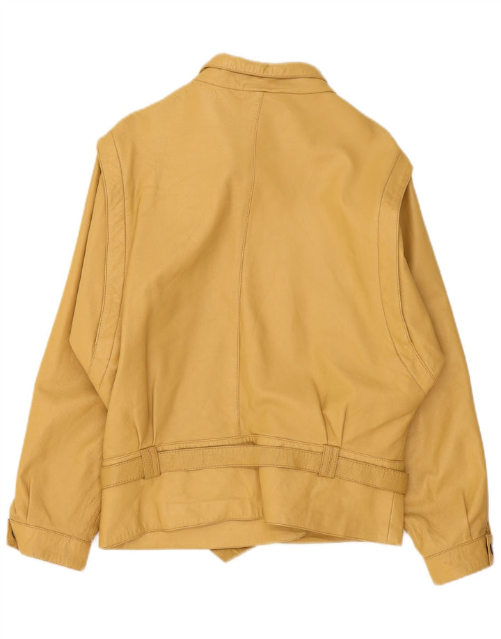 Vintage Damen Lederjacke EU 40 Mittelgelbes Leder