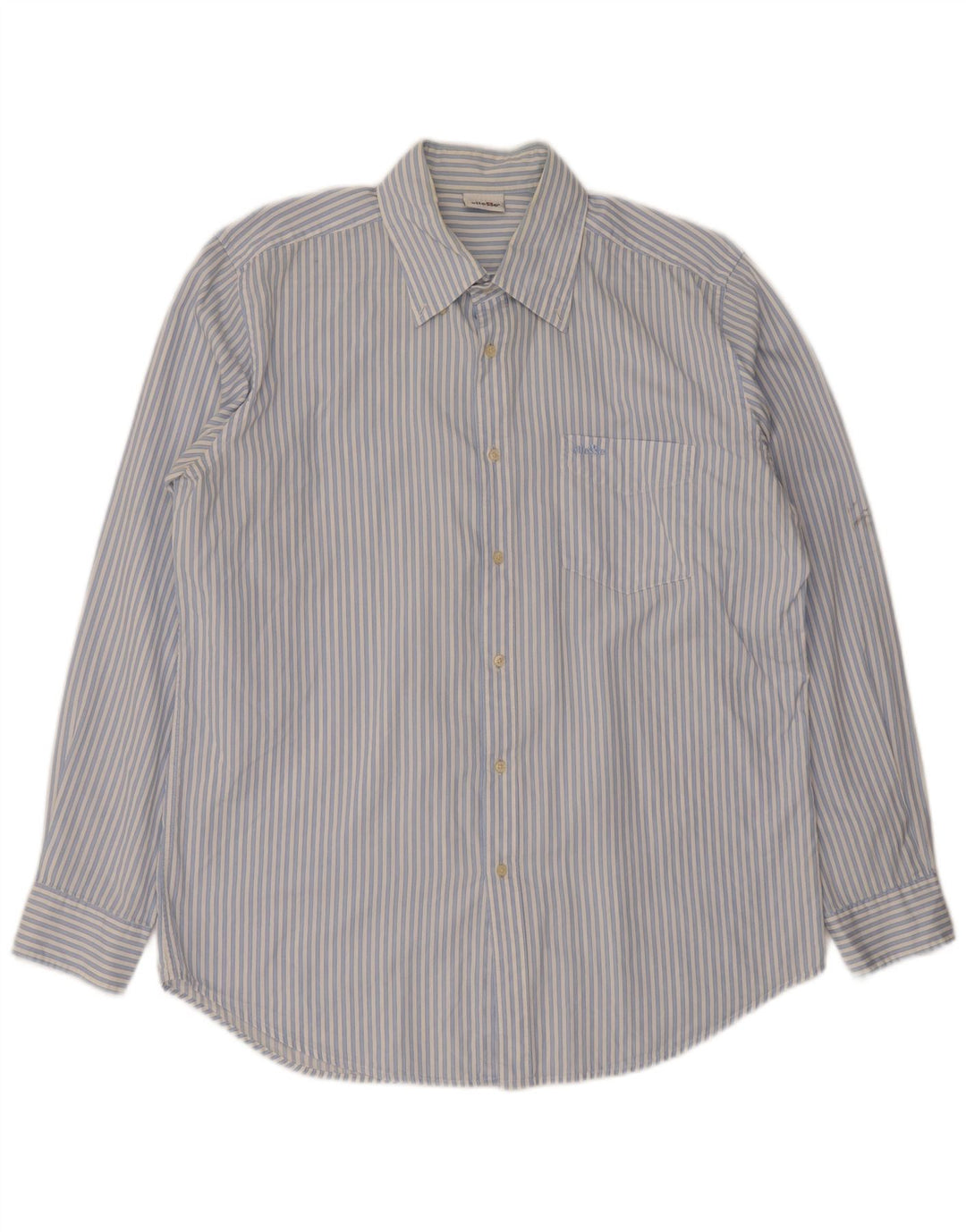 Ellesse Herrenhemd XL blau gestreift aus Baumwolle
