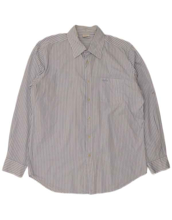 Ellesse Herrenhemd XL blau gestreift aus Baumwolle