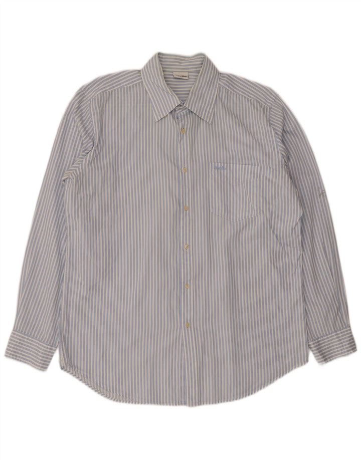 Ellesse Herrenhemd XL blau gestreift aus Baumwolle