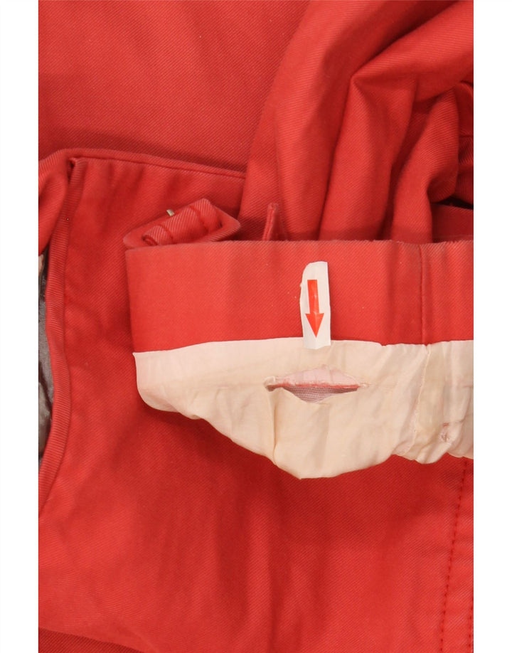 Coach Damen Kurzer Trenchcoat UK 18 XL Rote Baumwolle
