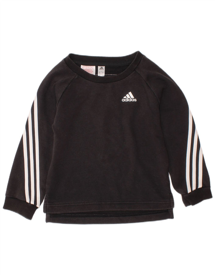 ADIDAS Baby-Jungen-Sweatshirt-Pullover, 18–24 Monate, schwarze Baumwolle