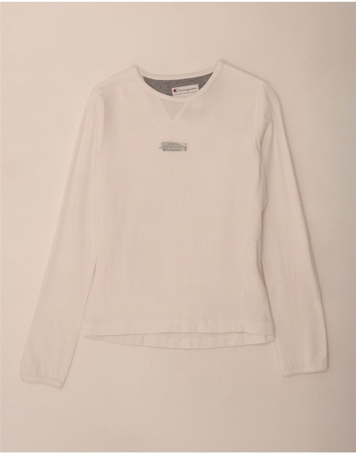 Champion Womens Heritage Classics Top Langarm UK 12 Mittelweiße Baumwolle