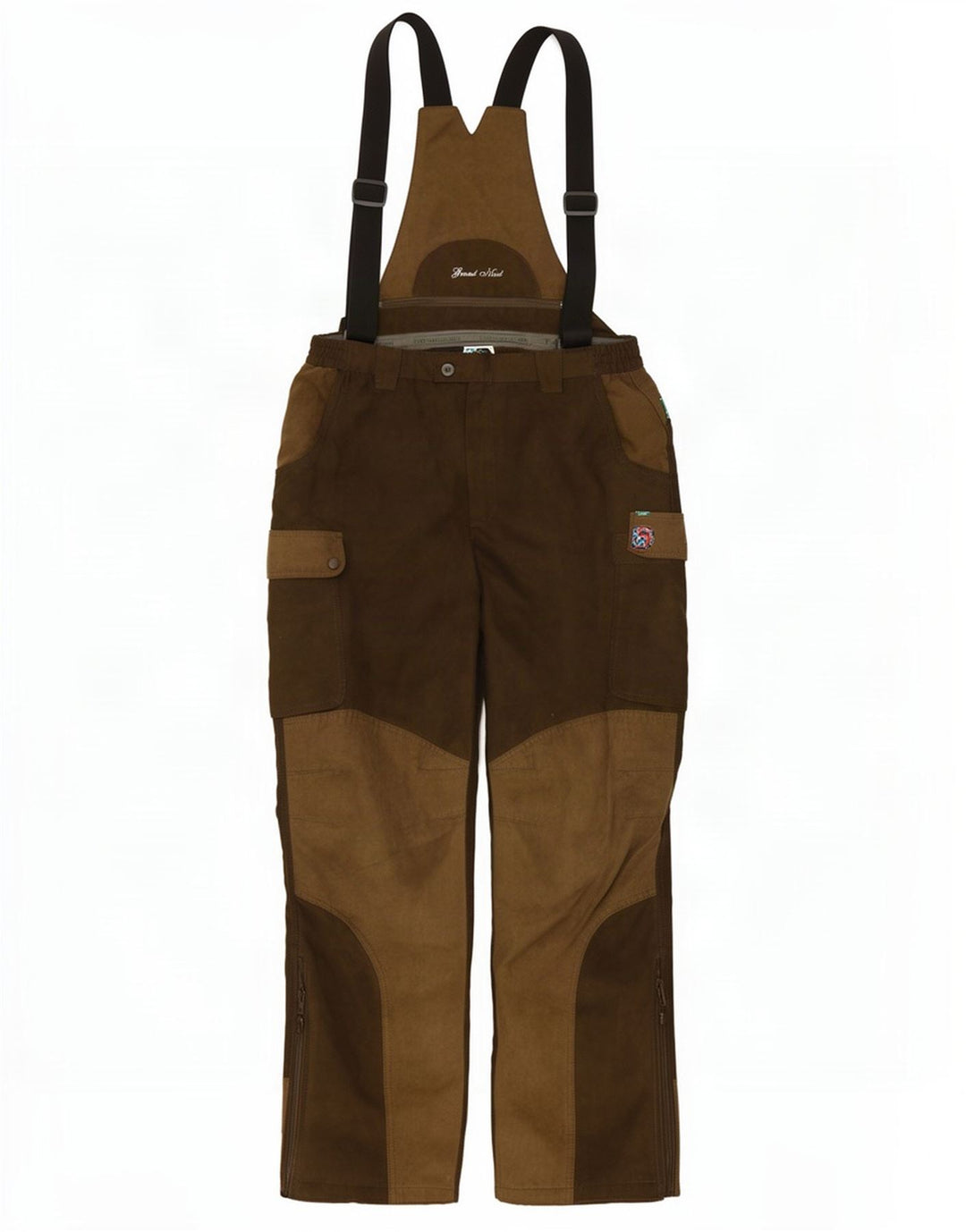 Percussion Herren-Latzhose, Cargohose, W34, L31, Khaki, Farbblock