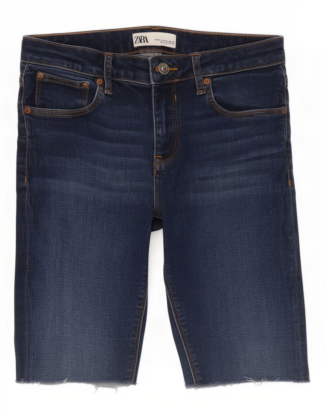 Zara Damen Jeansshorts EU 38 Small W28 Marineblau
