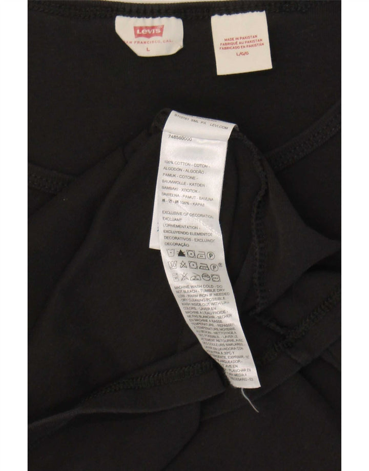 Levi's Damen T-Shirt Top UK 14 Large Schwarz Baumwolle