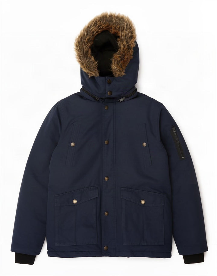 Diesel Jungen wattierte Jacke mit Kapuze, 13–14 Jahre, marineblaues Polyester
