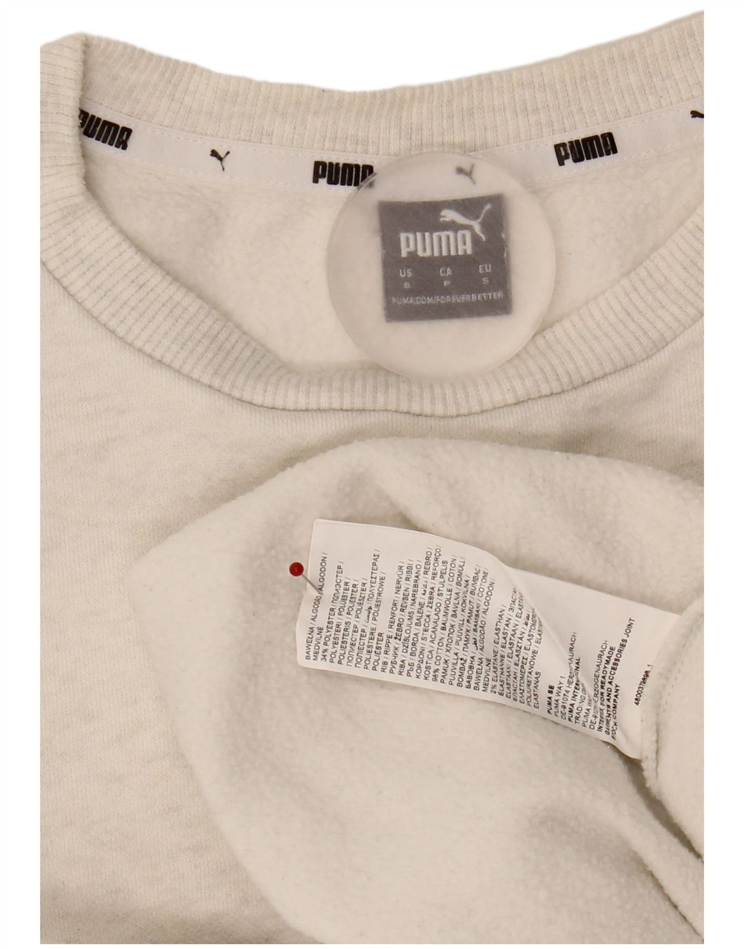Puma Womens Graphic Oversized Sweatshirt Pullover UK 10 Small Graue Baumwolle