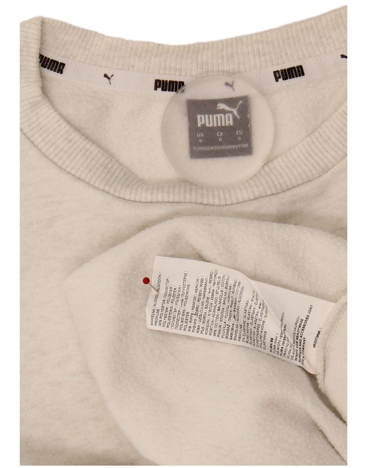 Puma Womens Graphic Oversized Sweatshirt Pullover UK 10 Small Graue Baumwolle