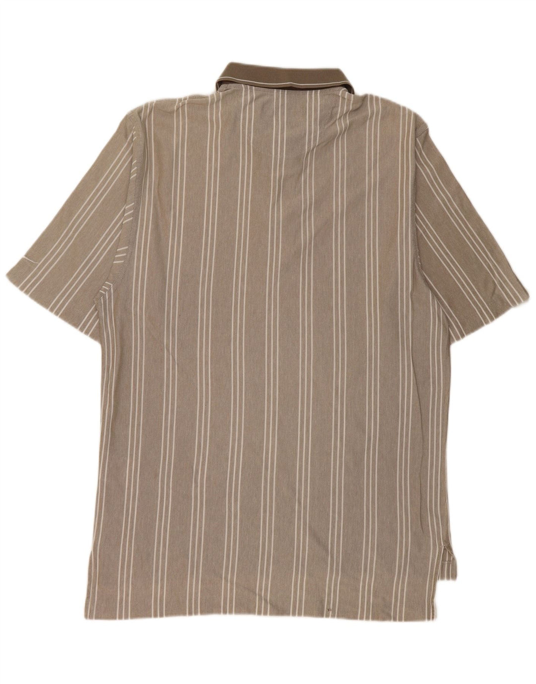 NIKE Herren-Poloshirt UK 39/41 Mittelbeige gestreift