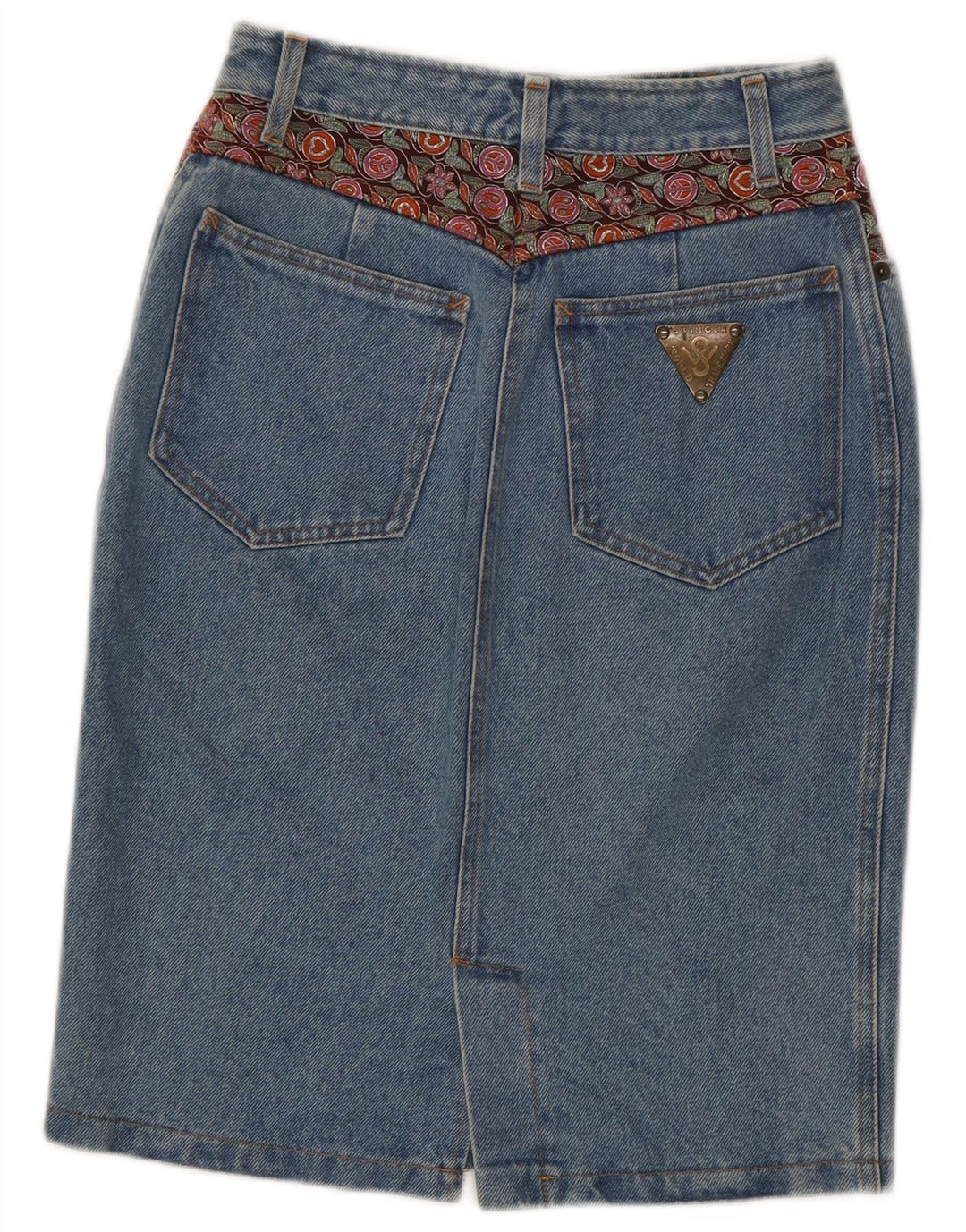 Swinger Damen Jeansrock IT 41 Medium W27 Blaue Baumwolle