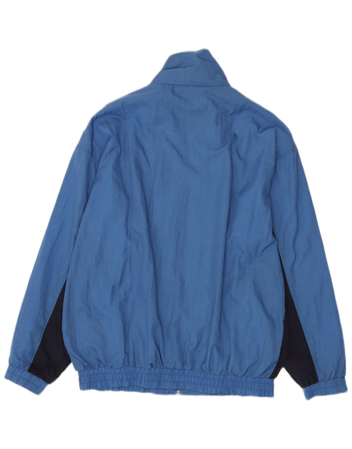 VINTAGE Mens Tracksuit Top Jacket UK 38 Medium Blue Colourblock Polyamide