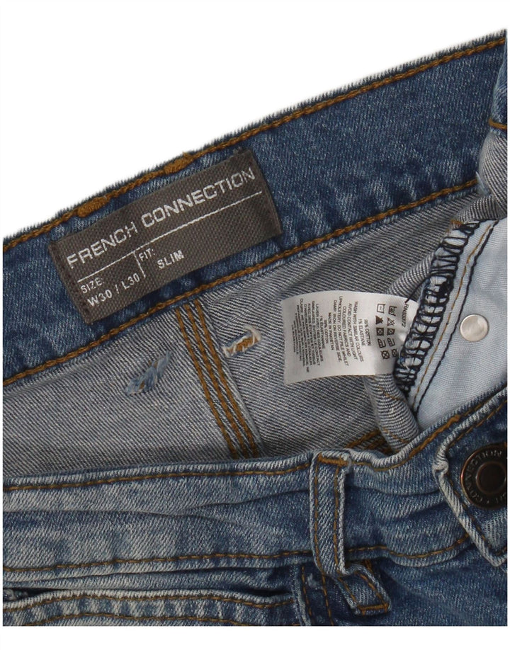 French Connection Slim-Jeans für Herren, W30, L30, blaue Baumwolle