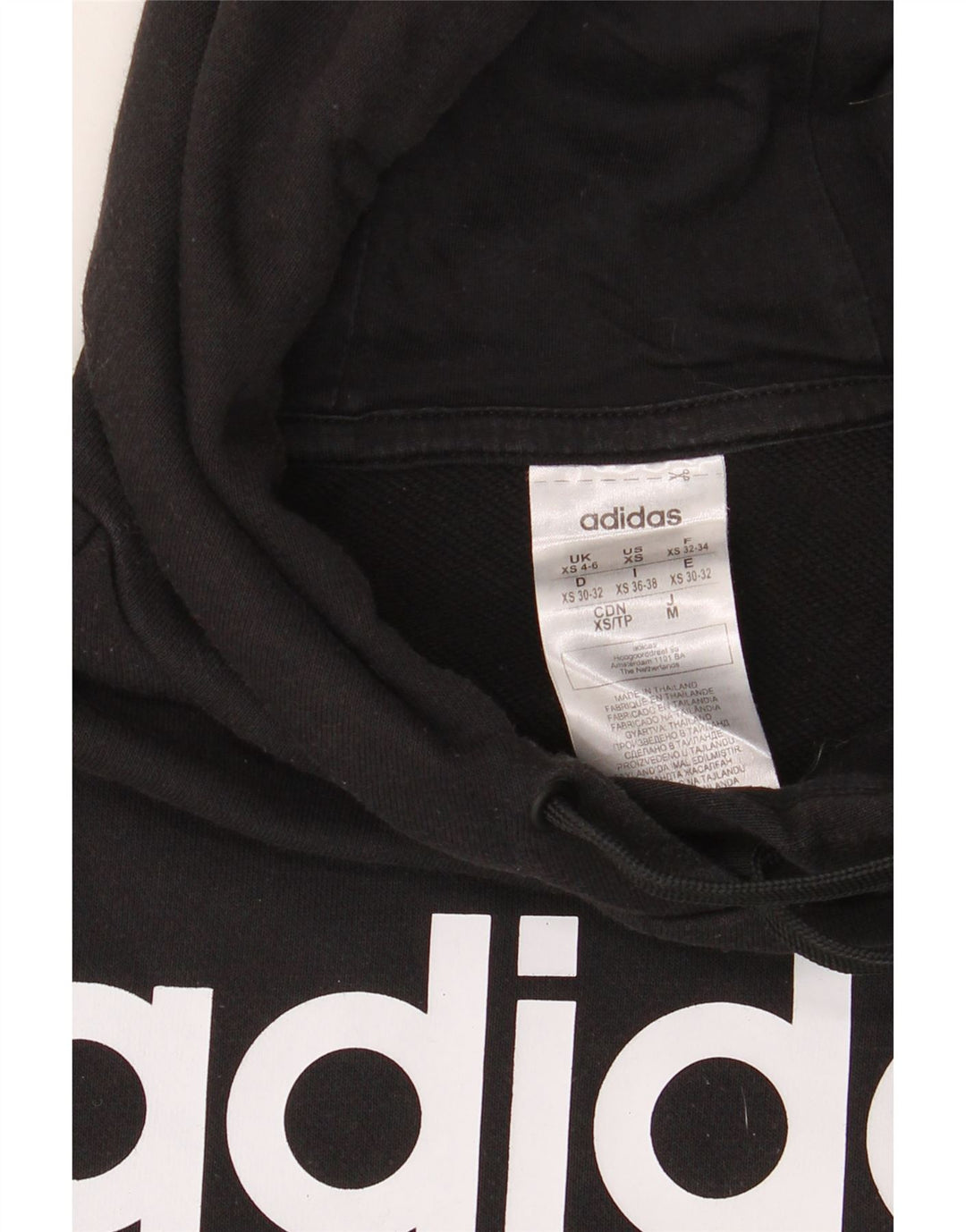 ADIDAS Damen-Pullover mit übergroßem grafischem Kapuzenpullover, Gr. 4/6, XS, Schwarz