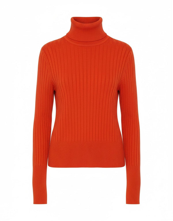 Zara Damen Crop Rollkragenpullover Pullover UK 12 Mittelorange