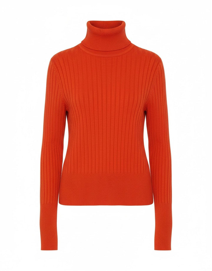 Zara Damen Crop Rollkragenpullover Pullover UK 12 Mittelorange