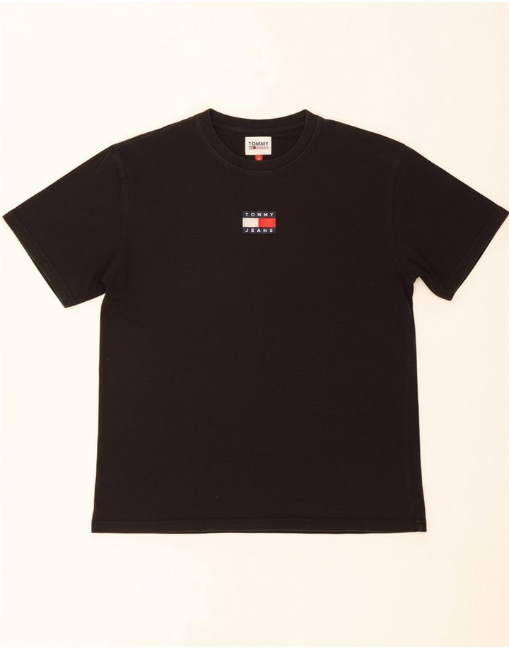 TOMMY HILFIGER Mens T-Shirt Top Medium Black Cotton