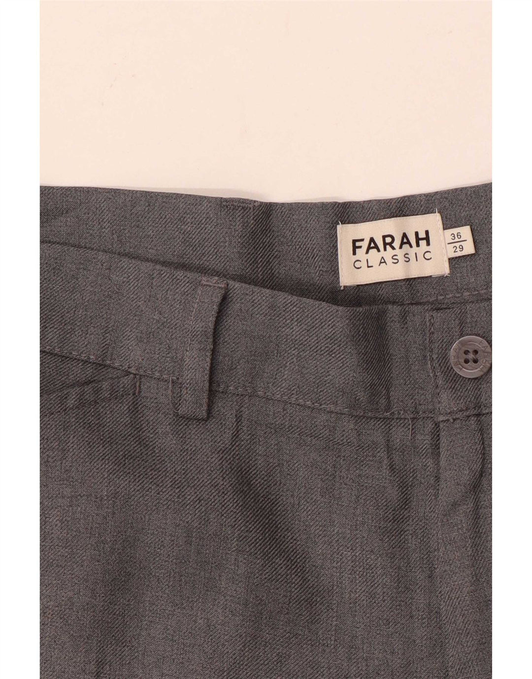 Farah Herren-Freizeithose mit klassischer Passform, W36, L29, Grau, Polyester