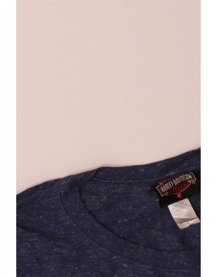 Harley Davidson Damen Grafikoberteil Langarm UK 14 Large Marineblau