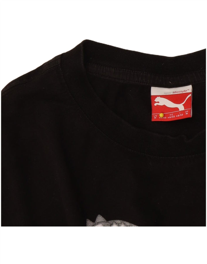 Puma Herren-T-Shirt mit Grafik, mittelgroß, Schwarz, Farbblock