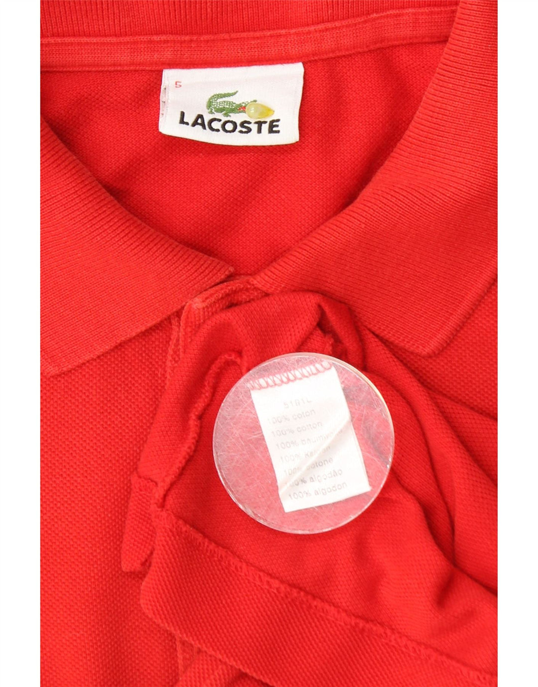 Lacoste Herren-Poloshirt, Größe 5, große rote Baumwolle