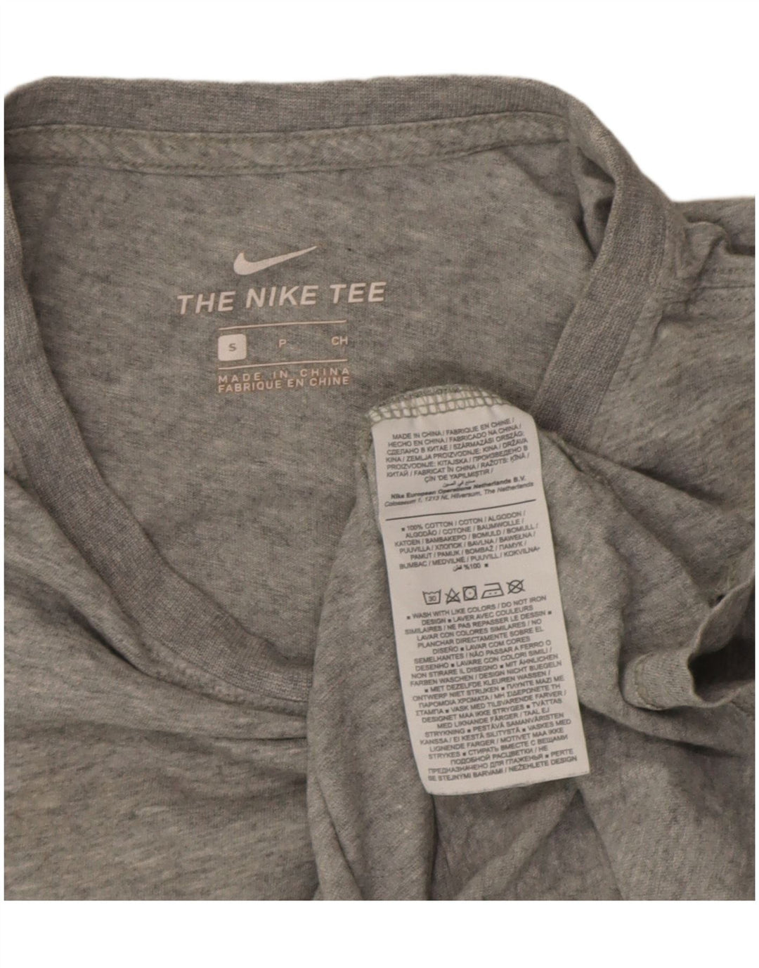Nike Herren T-Shirt Top Small Grau gefleckte Baumwolle