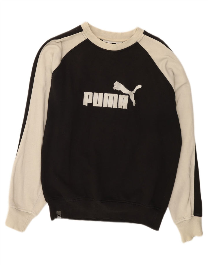 Puma Herren-Sweatshirt mit Grafik, Größe S, Schwarz, Farbblock