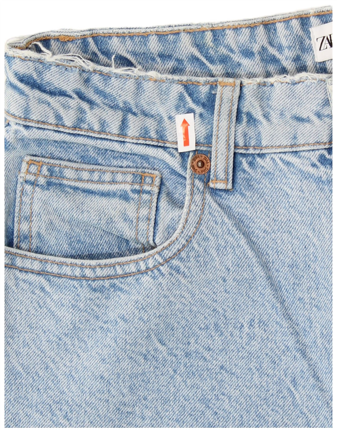 Zara Damen-Jeans mit hoher Taille, EU 40, mittelgroß, W30, L27, blaue Baumwolle