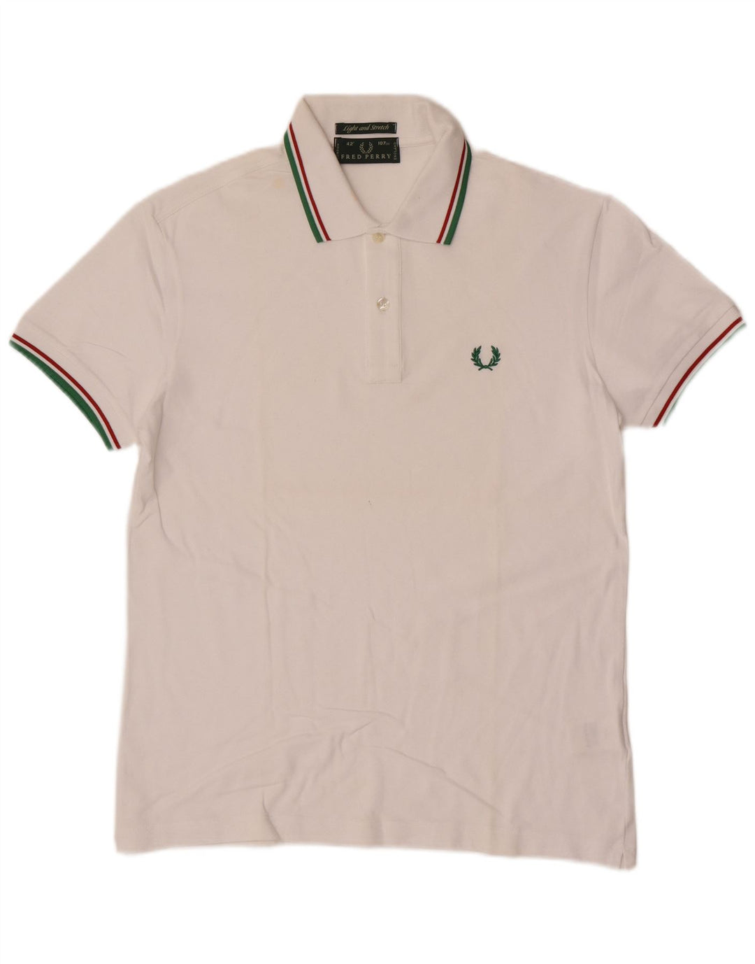 Leichtes und dehnbares Herren-Poloshirt aus mittelweißer Baumwolle von Fred Perry